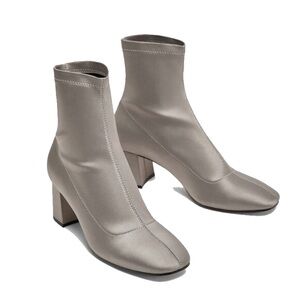 Zara Silver Sock Booties